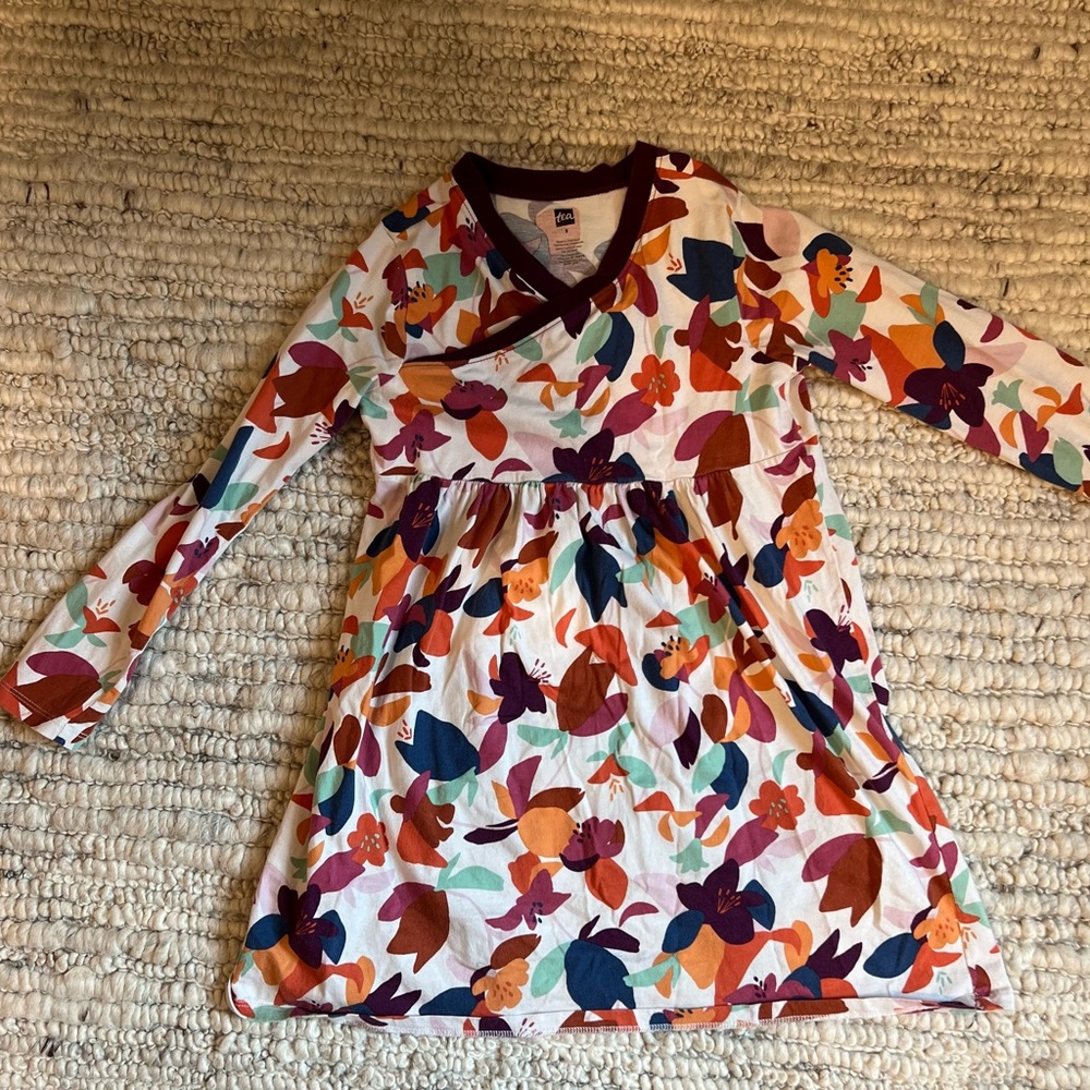 Tea Collection wrap floral Long Sleeve Kids Dress